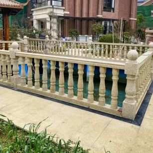 濮阳黄金麻花岗岩石材栏杆，扶手，将军柱，花瓶柱