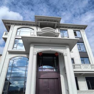 濮阳白麻别墅外墙干挂石材效果示例