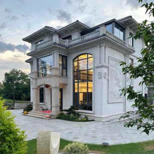 濮阳 白麻花岗岩私人别墅干挂石材豪华定制