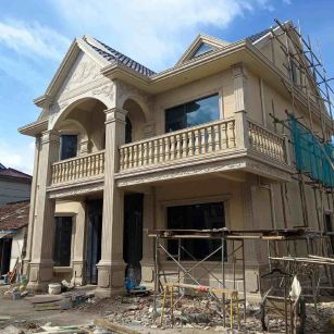 濮阳 黄金麻花岗岩石材私人别墅雕花门楼柱阳台栏杆