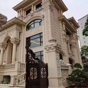 濮阳 黄金麻花岗岩别墅外墙干挂效果展示