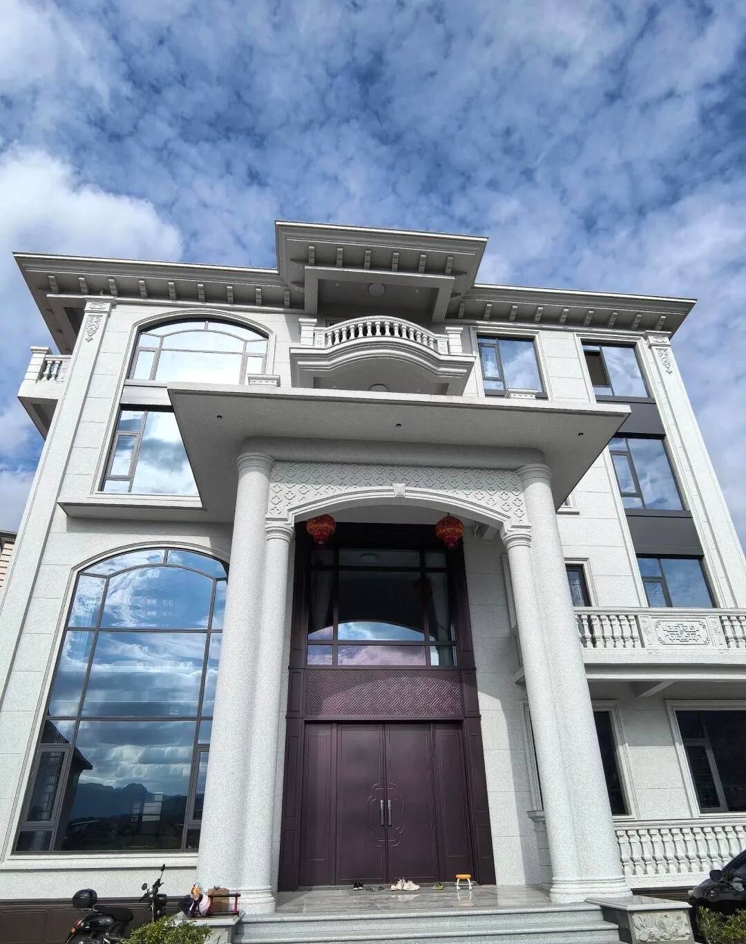 濮阳白麻别墅外墙干挂石材效果示例