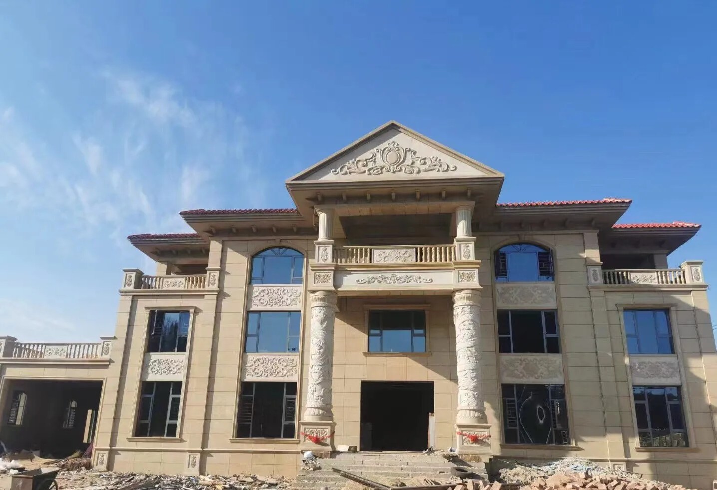 濮阳 黄金麻花岗岩别墅外墙干挂