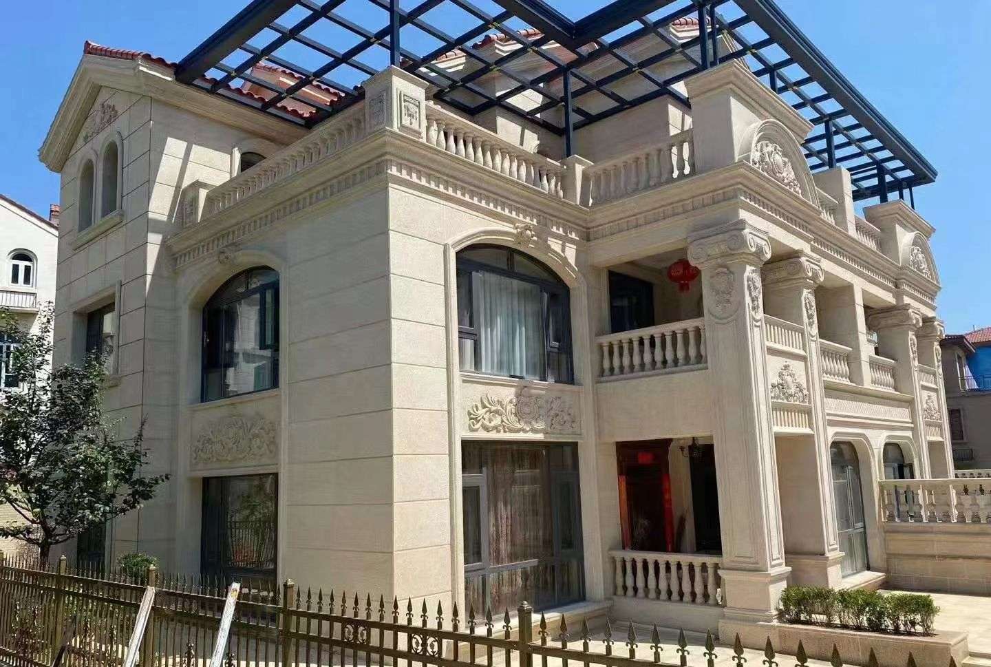 濮阳 黄金麻花岗岩荔枝面别墅外墙干挂